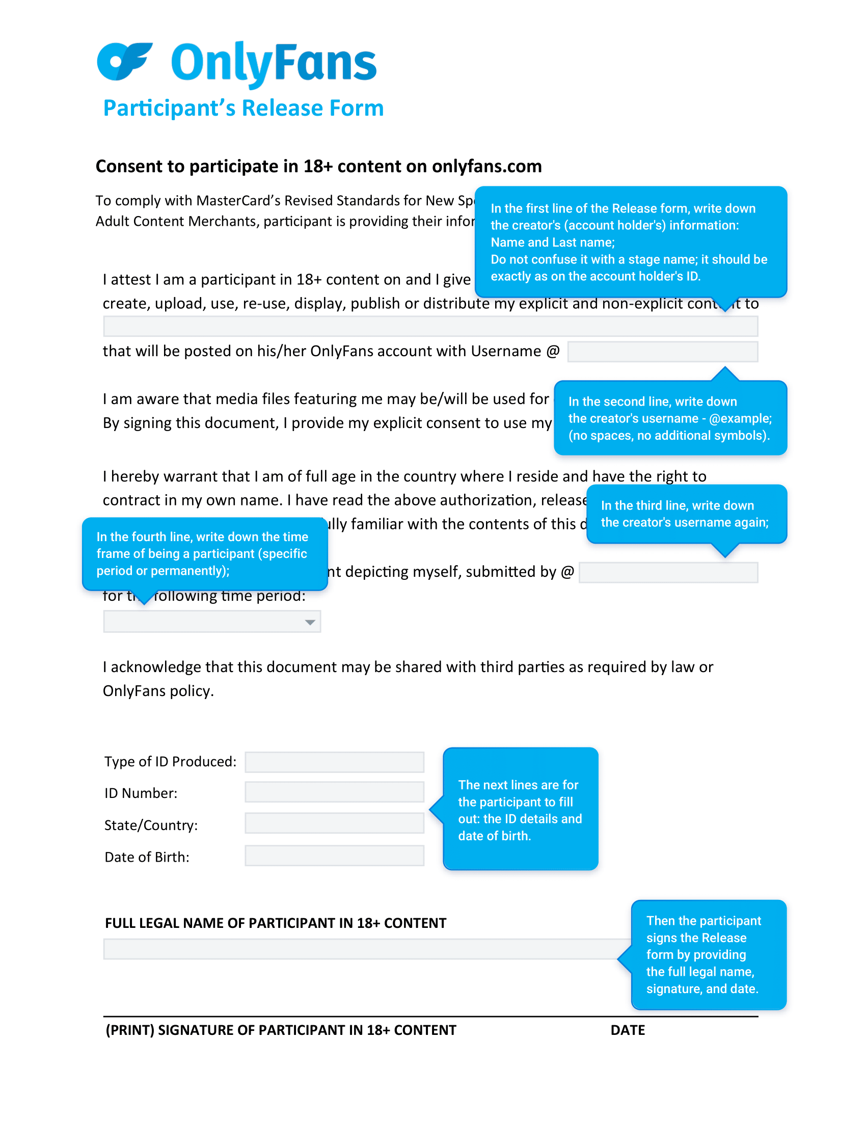 How To Fill Out OnlyFans Release Form PDF